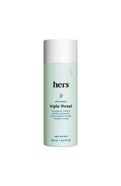 Hims & Hers Triple Threat Thickening Shampoo Strengthening, Volumizing, Biotin Enriched Formula In Blue