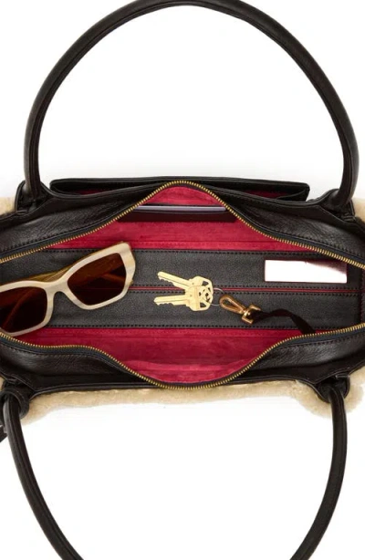 Hammitt Short Paul Genuine Shearlign & Leather Baguette Bag