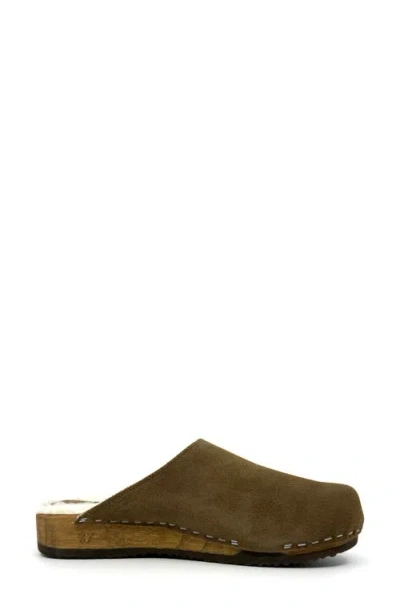 Kunsten Ella Genuine Shearling Lined Clog In Brown