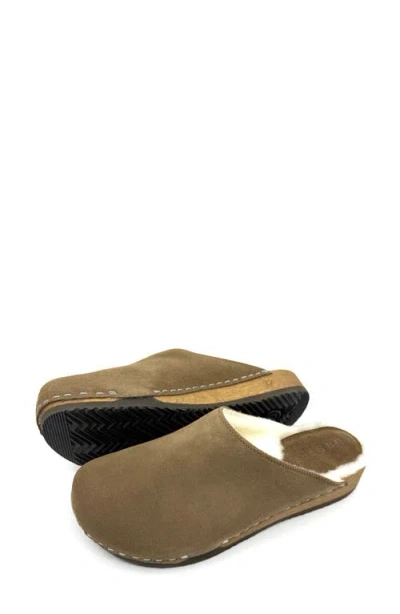 Kunsten Ella Genuine Shearling Lined Clog In Brown