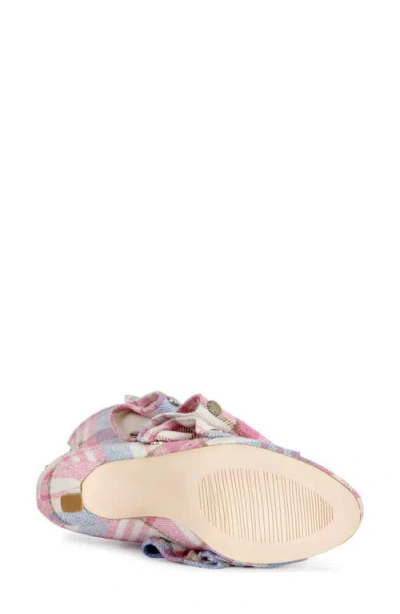 Azalea Wang Birdsong Open Toe Denim Bootie In Multi