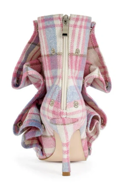 Azalea Wang Birdsong Open Toe Denim Bootie In Multi