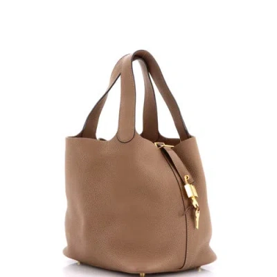 Pre-owned Hermes  Hermes Picotin Lock Bag Maurice Mm In Brown