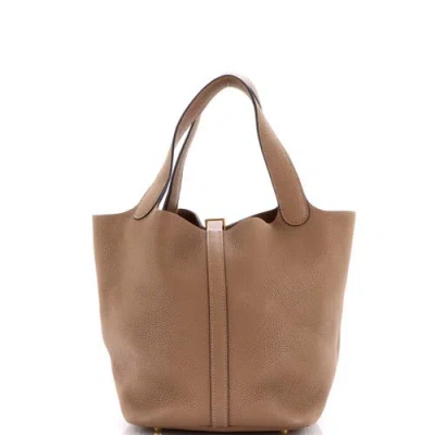 Pre-owned Hermes  Hermes Picotin Lock Bag Maurice Mm In Brown