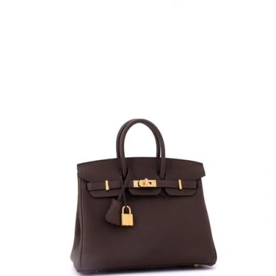 Pre-owned Hermes  Hermes Birkin Handbag Brown Togo With Gold Hardware 25 In Brown