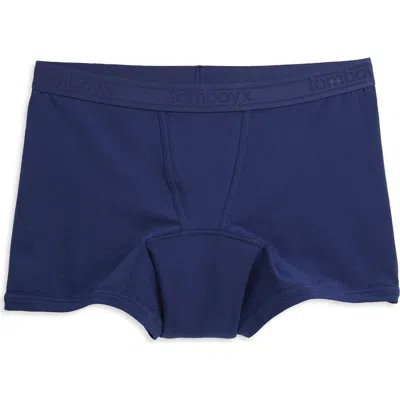 Tomboyx First Line Stretch Cotton Period 4.5-inch Trunks In Blue