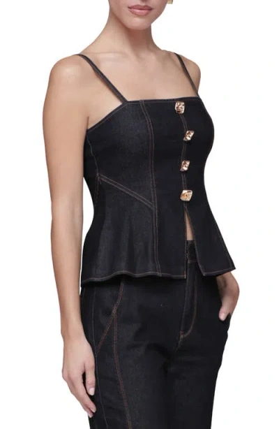Avec Les Filles Hourglass Peplum Camisole In Black