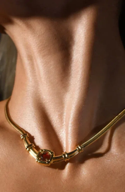 Sereia Official Odette Necklace Garnet Stone In Gold