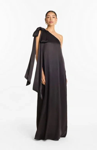 Diarrablu One-shoulder Raya Fsc® Certified Viscose Gown In Black