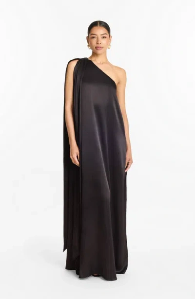 Diarrablu One-shoulder Raya Fsc® Certified Viscose Gown In Black