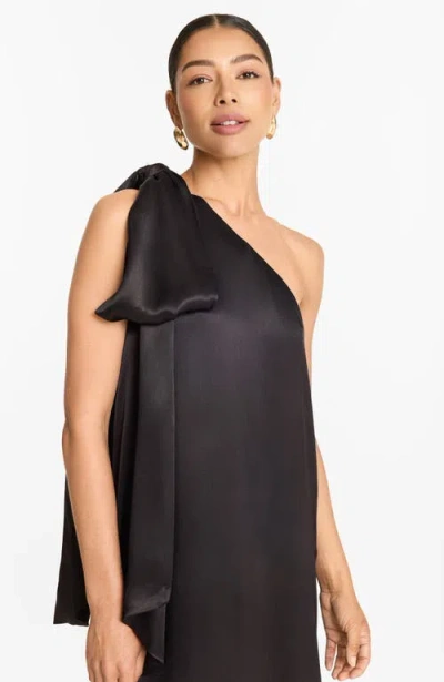 Diarrablu One-shoulder Raya Fsc® Certified Viscose Gown In Black