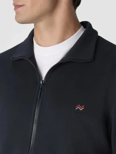Missoni Zip-up High-neck Sweatshirt With Knit Embroidery And Logo In Black