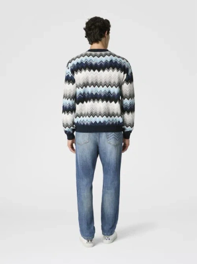 Missoni Rundhalspullover Mit Flammigem Zickzackmuster In Black