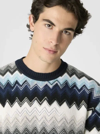 Missoni Rundhalspullover Mit Flammigem Zickzackmuster In Black