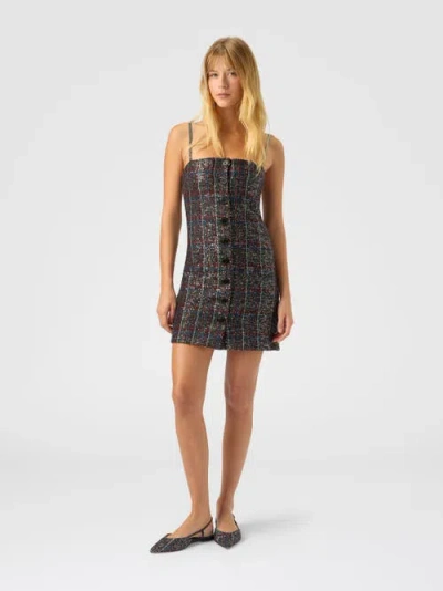 Missoni Mini Button-up Dress With Check Pattern In Black