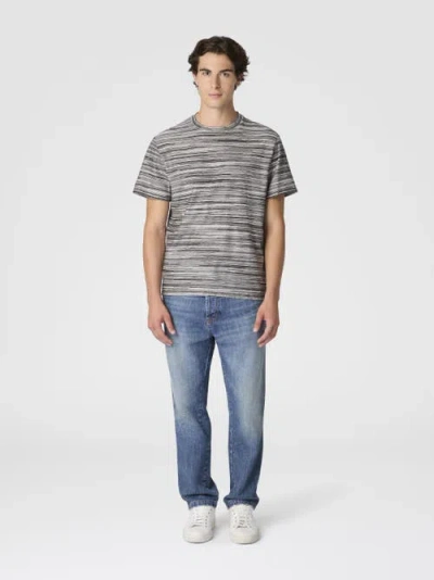 Missoni T-shirt With Flame And Zigzag Pattern In Gray