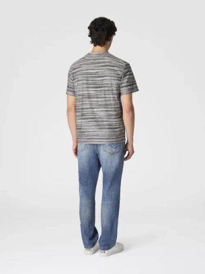 Missoni T-shirt With Flame And Zigzag Pattern In Gray