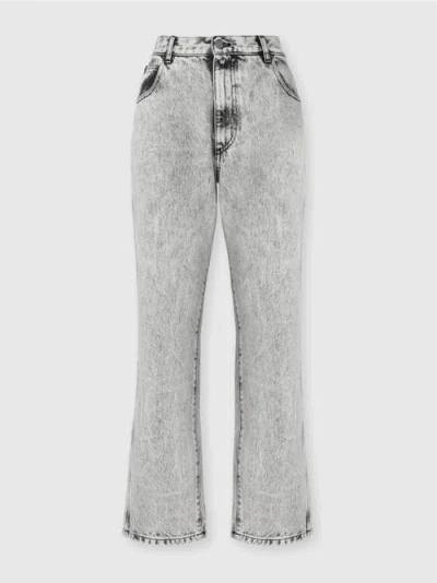 Missoni Five-pocket Mid-rise Bleached Denim Pants In Gray