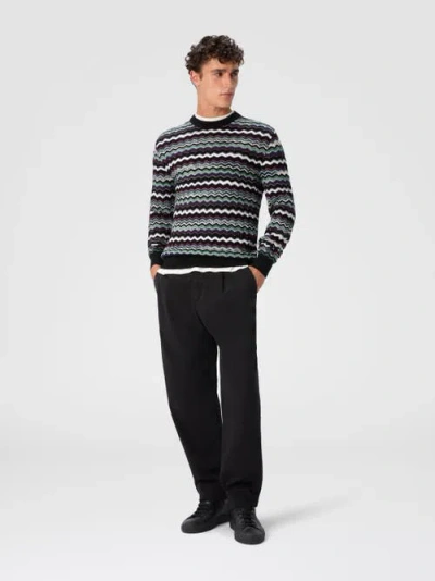 Missoni Crew Neck Sweater With Zigzag Pattern In Multi
