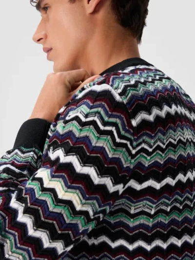 Missoni Crew Neck Sweater With Zigzag Pattern In Multi