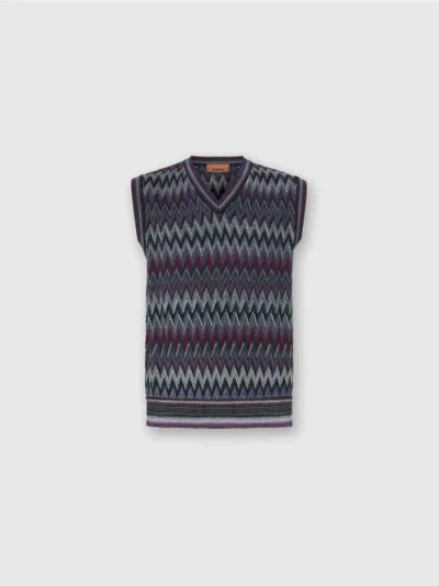 Missoni Chevron-pattern V-neck Sweater Vest In Multi