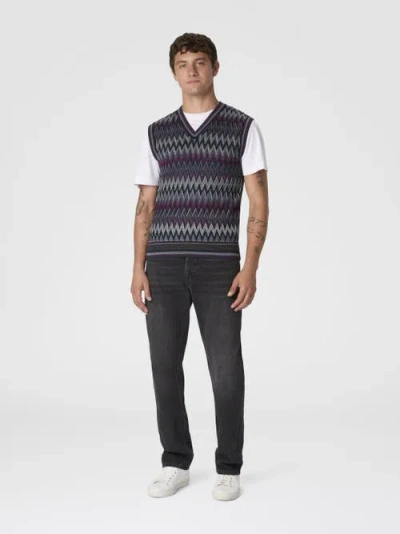 Missoni Chevron-pattern V-neck Sweater Vest In Multi