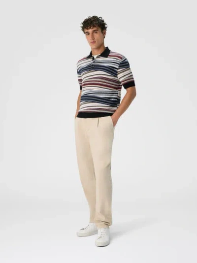 Missoni Short Sleeve Polo With Buttons And Striped Zigzag Pattern In Multi