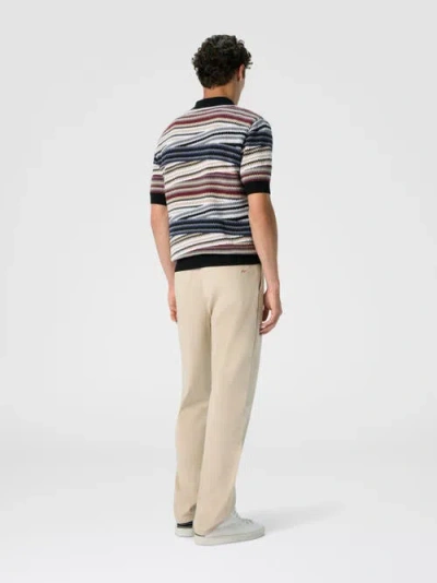 Missoni Short Sleeve Polo With Buttons And Striped Zigzag Pattern In Multi