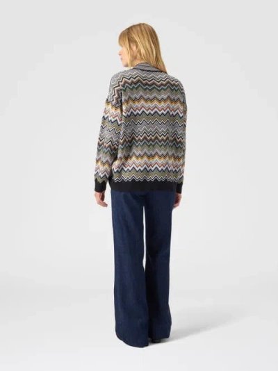 Missoni Oversized High-neck Sweater With Chevron Pattern In Multi