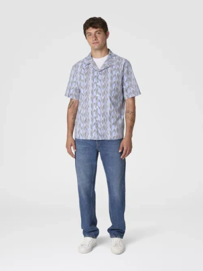 Missoni Bowling Shirt With Zigzag Pattern In Blue