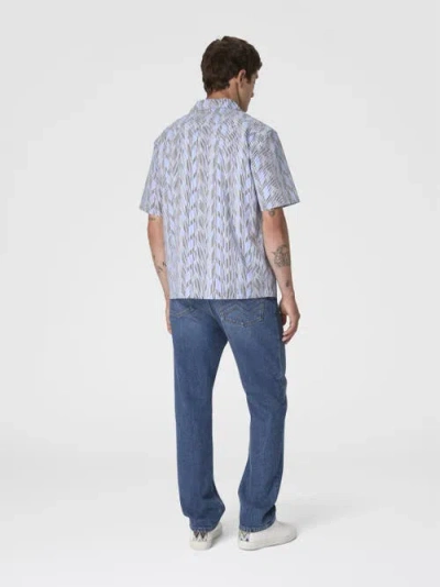 Missoni Bowling Shirt With Zigzag Pattern In Blue