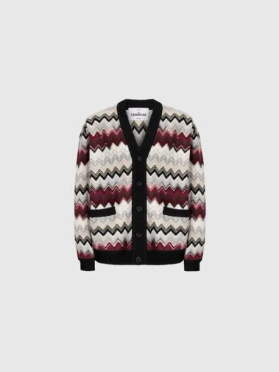 Missoni The Cardigan In Wool And Cotton With Zigzag In Multi