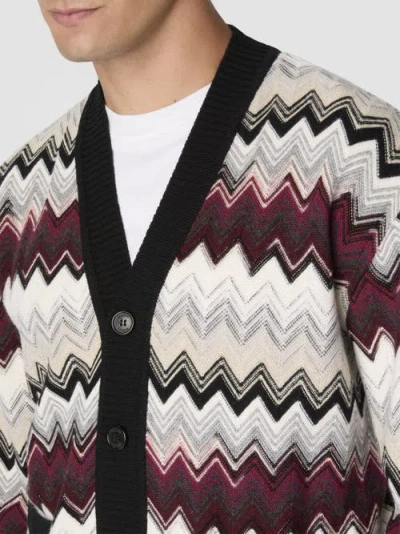 Missoni The Cardigan In Wool And Cotton With Zigzag In Multi