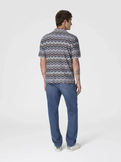 Missoni Bowling Shirt With Geometric Zigzag In Multi