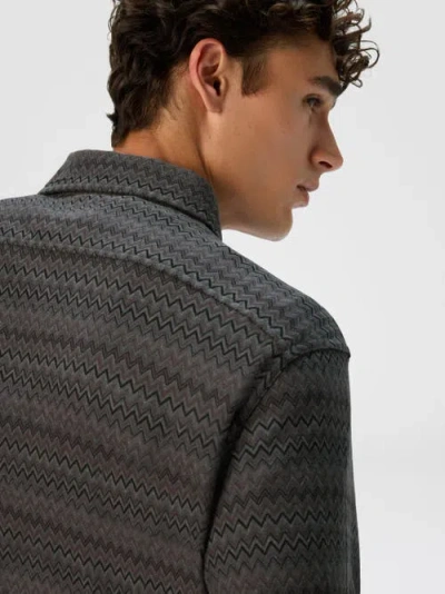 Missoni Shirt With Micro Zigzag Tone On Tone In Gray
