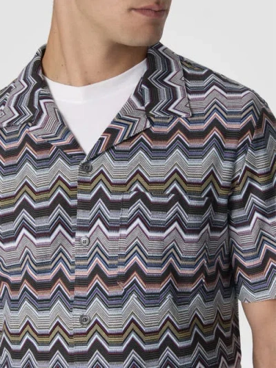 Missoni Bowling Shirt With Geometric Zigzag In Multi