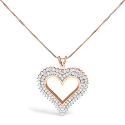 Haus Of Brilliance Silver 3.00 Cttw Diamond Heart Pendant Necklace In Gold