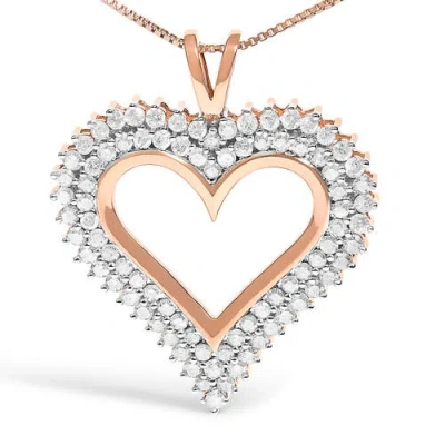 Haus Of Brilliance Silver 3.00 Cttw Diamond Heart Pendant Necklace In Gold