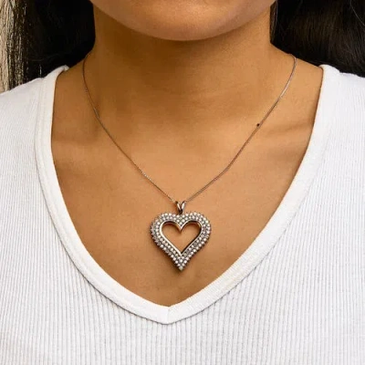 Haus Of Brilliance Silver 3.00 Cttw Diamond Heart Pendant Necklace In Gold