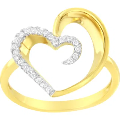 Haus Of Brilliance 14kt Yellow Gold 1/10 Ctw. Diamond Heart Shape Ring In Yellow