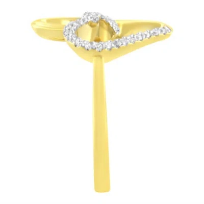 Haus Of Brilliance 14kt Yellow Gold 1/10 Ctw. Diamond Heart Shape Ring In Yellow