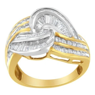 Haus Of Brilliance 10kt Two-toned Gold 1.0 Cttw Diamond Bypass Ring In Yellow