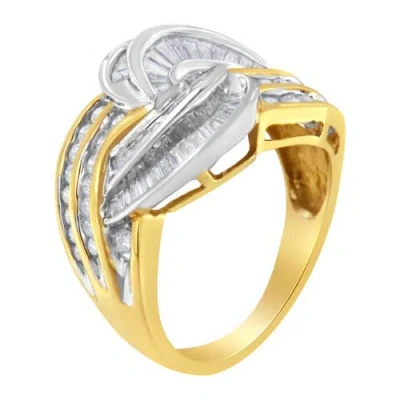 Haus Of Brilliance 10kt Two-toned Gold 1.0 Cttw Diamond Bypass Ring In Yellow