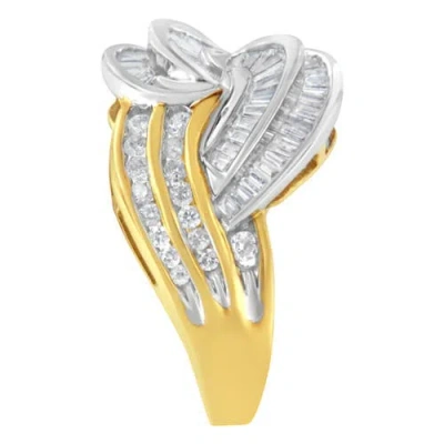 Haus Of Brilliance 10kt Two-toned Gold 1.0 Cttw Diamond Bypass Ring In Yellow