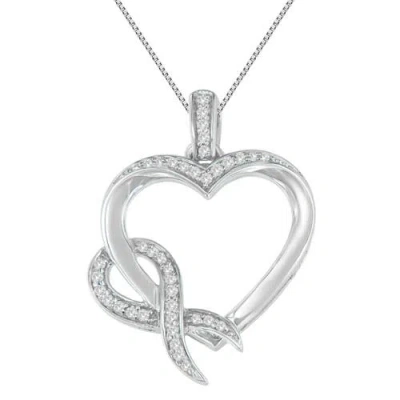 Haus Of Brilliance .925 Sterling Silver 1/6 Cttw Diamond Heart Pendant Necklace In White