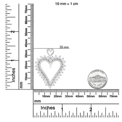 Haus Of Brilliance .925 Sterling Silver 1 3/4 Cttw Round Diamond Lined Open Heart Pendant 18" Necklace In Metallic