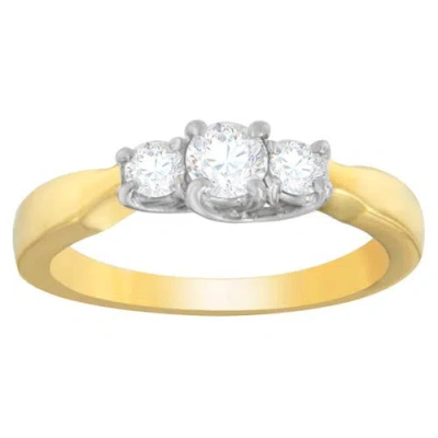 Haus Of Brilliance 14k Two-toned Gold 1/2 Cttw Round-cut Diamond Ring In Gold