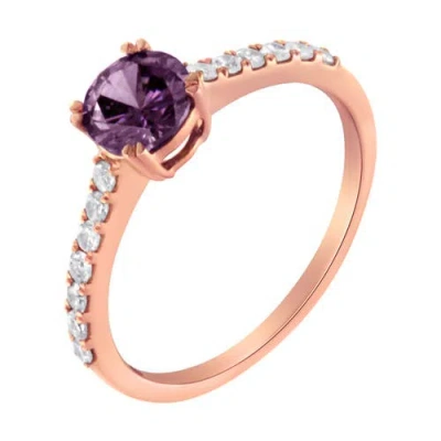 Haus Of Brilliance 10k Rose Gold 1/4 Cttw Diamond And 6mm Gemstone Halo Ring(h-i Color, I1-i2 Clarity) In Gold