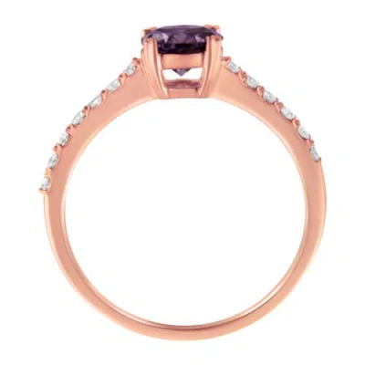 Haus Of Brilliance 10k Rose Gold 1/4 Cttw Diamond And 6mm Gemstone Halo Ring(h-i Color, I1-i2 Clarity) In Gold