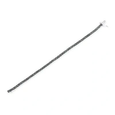 Haus Of Brilliance Black Rhodium Plated .925 Sterling Silver 1.0 Cttw Diamond Miracle Tennis Bracelet In White